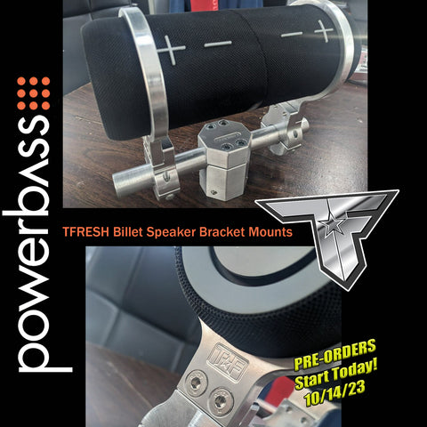 TFRESH Billet Aluminum Powerbass USA BT-200 speaker mount brackets. (PRE-ORDERS)