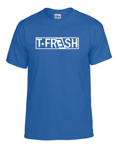 "Original Logo" Tee (Blue) w/ all white print